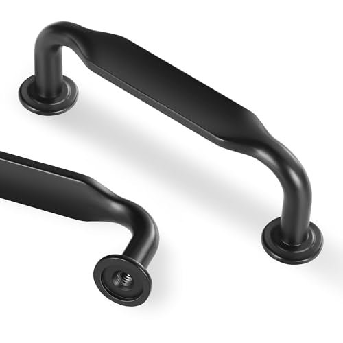 Lardmon 10 Pack Matte Black Modern Cabinet Pulls 3 Inch(76mm) Hole Center Kitchen Cabinet Handles Solid Drawer Pulls Heavy Duty Kitchen Hardware Vanity Pulls Dresser Handles - color: Matte Black, size: 3 Inch Hole Center, style: 10 Pack