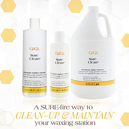 GiGi Sure Clean Surface Cleanser Wax Cleaner & Remover Warmer Pot Clear 8oz - size: 8 Fl Oz (Pack of 1)