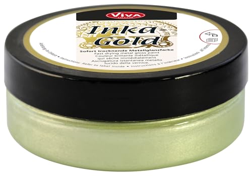 Viva Decor Inka Gold Gilding Wax2.3 oz (Mint Green) - Wax-Based Metallic Polishing Paste. Quick-Drying Metal Shine, High Gloss Effects for DIY. Decor Paste for Wood, Clay & Terracotta - color: Mint Green