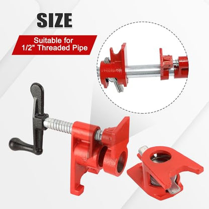 8 Pack 1/2" Wood Gluing Pipe Clamp Set with Unique Foot Design - style: 8pc, 1/2" with foot