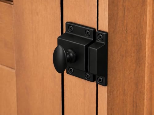 QCAA Traditional Large Oval Turn Cabinet Latch, Solid Brass, 2", for Cupboard & Other Furniture, Matte Black, 2 Pack, Made in Taiwan - color: Matte Black, size: 2 Pack