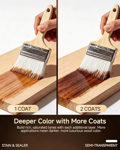 Water Based Wood Stain and Sealer in One, 10.50 Oz - color: Teak