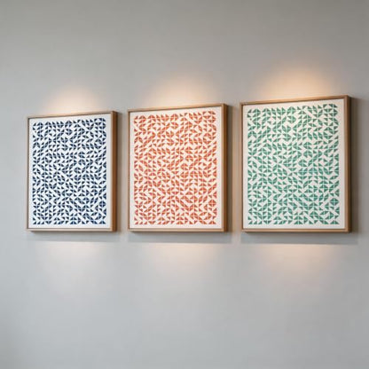 TIAMECH A4 Reusable Geometric Triangle Grid Stencil for Painting - color: Geometric Triangle Grid