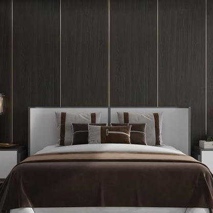 Wood Grain Peel and Stick Wallpaper, Dark Brown, 17.7" X 78" - color: Dark Brown, size: 17.7" x 78"