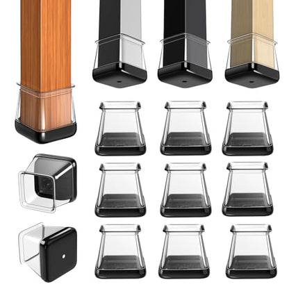 GICUNK 28 Pcs Chair Leg Floor Protectors for Carpet Square Clear - size: Square L