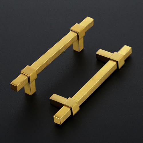 15 Pack Gold Cabinet Handles, 3-3/4" Hole Center Kitchen Drawer Pulls - color: Gold, size: 3-3/4 Inch Hole Center