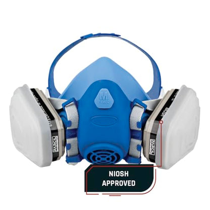 Parcil Safety UltraSeal Reusable Half-Face Respirator Mask | NIOSH-Approved | OV/P95 Protection, Standard Bayonet Cartridges