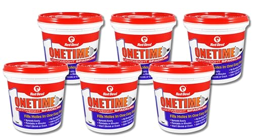 Red Devil 0544 ONETIME Lightweight Spackling, 1 Quart, Made in USA - size: Pack of 6, style: 1 Quart