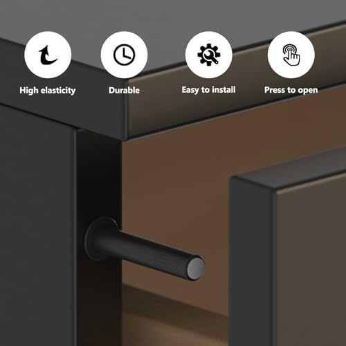 10 Pcs Magnetic Push Latches for Cabinet Push to Open Door Latch Soft Quiet Close Closers Push to Open Cabinet Door Latch for Closure Cabinet Drawer Wardrobe Kitchen Door (Large) - size: Large