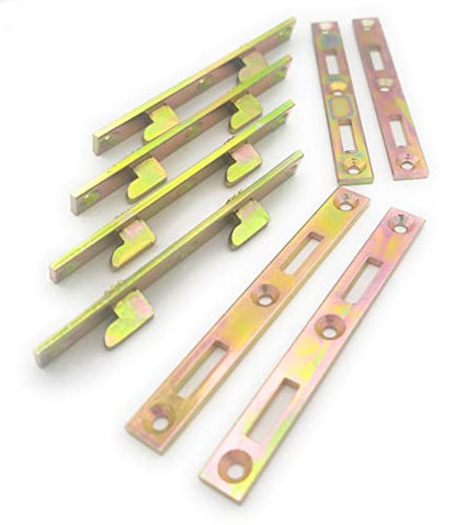 METAL MAGERY Bed Rail Fasteners 5" Set of 4 Bed Rail Brackets Heavy Duty Bed Frame Rail Hardware