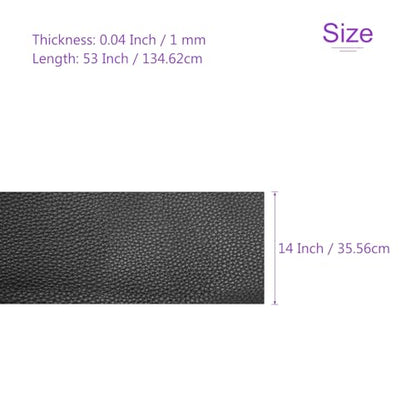 DMiotech 1 Pack 14 Inch x 53 Inch Faux Leather Sheet Furniture Cover Soft Grain Black PU Leather Roll for Handmade DIY Craft Projects - color: Black