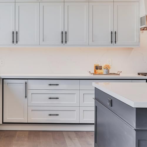 Amerdeco 10 Pack Matte Black Cabinet Pulls 3.75 Inch(96MM) Hole Centers Kitchen Cabinet Handles Cabinets Hardware Drawer Pulls ZH0058 - color: Matte Black, size: 3.75"/96MM Hole Center