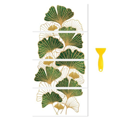 Peacoblue Ginkgo Gold Foil Rub On Transfers for Furniture Craft 6"x12" - style: Ginkgo Gold Foil