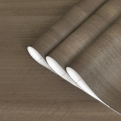 32x315inch Wide Dark Grey Peel and Stick Wallpaper Taupe Walnut Wood Grain Contact Paper for Kitchen Bathroom Cabinet Wrap Matte Thick Removable Vinyl Self Adhesive Wall Paper Waterproof Wall Stickers - color: Taupe, size: 32" x 315"