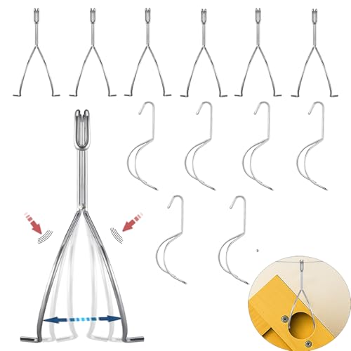 12 Pack No-Drill Cabinet Door Painting Hangers, Heavy-Duty Stainless Steel Spray Rack & Drying Hooks for Woodworking & Furniture Restoration - size: 12pack
