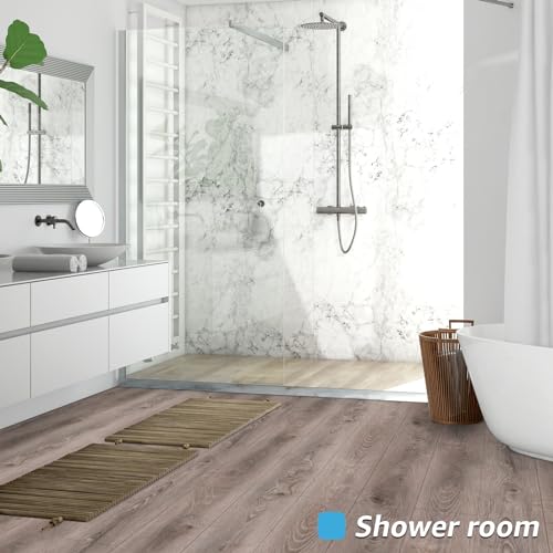 Art3d Wood Textured Peel and Stick Vinyl Floor Tiles, 40-Pack, Teak - color: Teak