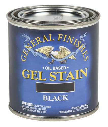 General Finishes Oil Base Gel Stain, 1/2 Pint, Black - color: Black, size: 1 Half-Pint