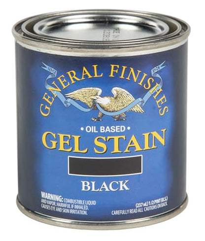 General Finishes Oil Base Gel Stain, 1/2 Pint, Black - color: Black, size: 1 Half-Pint