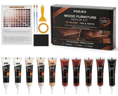 10‑Color Wood Filler Repair Kit, Anti‑Crack Furniture Restore Set - size: 10 All Colors