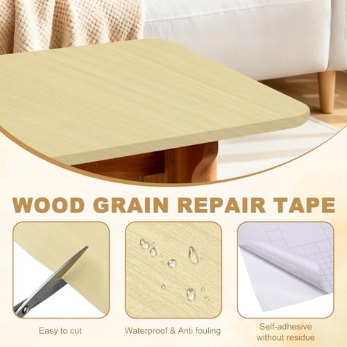 HARFINGTON Wood Grain Repair Tape 5" x16ft Self-Adhesive Repair Patch - color: Yellow Fir, size: 5" x 16ft