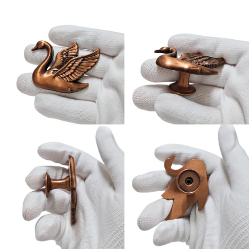 4Pack Swan Cabinet Knobs, Elegant Flying Bird Drawer Pulls Handle - color: Antique Red Bronze