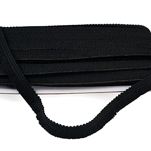 27 Yards 5/8 Inches Fringe Trim Tassel, Beadthoven Long Fringe Trim Black Tassel Ribbon Sewing Lace Ribbon for Clothing Latin Wedding Dress Cushions Pillow Curtain Accessory Home Decor DIY - color: Black, size: 5/8 Inches (15mm)