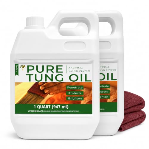 32oz*2 100% Pure Tung Oil, Food Safe Waterproof Wood Finish - size: 64 Fl Oz