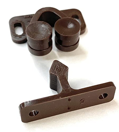 Pro Pack of 5Pcs, Plastic Double Roller Catches, 7.0 Lb, Brown
