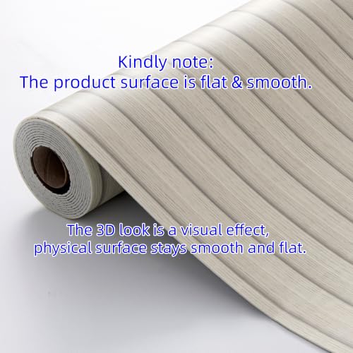 Haimin Wood Grain Slat Wall Panels Peel and Stick Faux Wood Thick Wallpaper - color: Beige