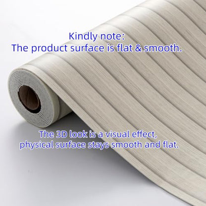 Haimin Wood Grain Slat Wall Panels Peel and Stick Faux Wood Thick Wallpaper - color: Beige