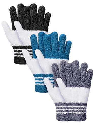 Patelai 3 Pairs Microfiber Dusting Gloves for Plants Leaf, Medium - color: Black, Dark Blue, Gray, size: Medium
