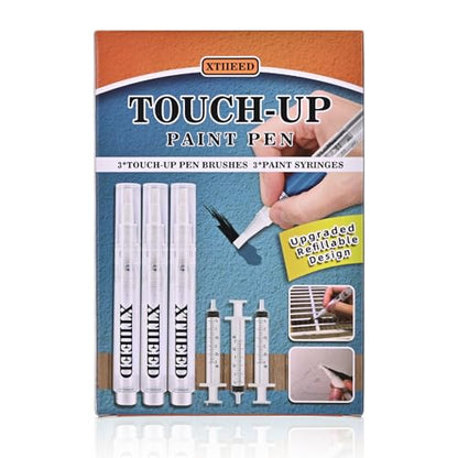 Fillable Touch Up Paint Pen,Refillable Paint Brush for Wood,3 Pack