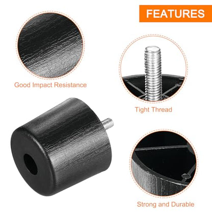 uxcell 6 Pcs M8 x 2 x 2.4 Inch Furniture Legs, Plastic Sofa Couch Legs Tapered Replacement Legs Tapered Feet for Chair Sofa Dresser Cabinets Bed, Black - size: M8 x 2 x 2.4 Inch