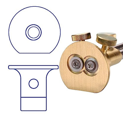 Double blade Wheel Marking Gauge Kit with 2 Extra Cutter Wheels and Screws, Small Anti Roll Brass Head, Metric Micro Adjuster Ruler, Woodworking Tools Scriber for Woodworking - color: W-dmg-1pc