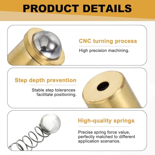 uxcell 10Pcs Stainless Steel Spring Plunger 7.5x5.5 mm Precision Ball (5N) - size: 7.5 x 5.5 mm(5N)