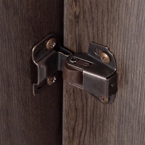 4 Sets Cabinet Door Latch, Single Roller Catch with Mounting Screws - color: Redish-brown