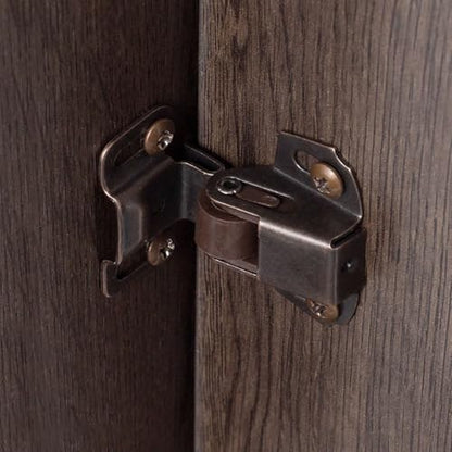 4 Sets Cabinet Door Latch, Single Roller Catch with Mounting Screws - color: Redish-brown