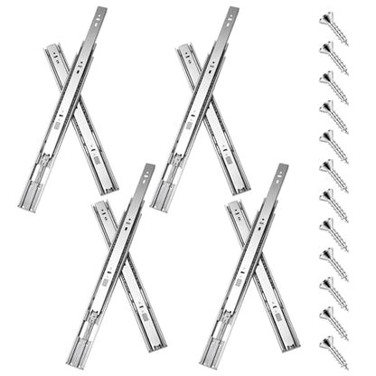 16 inch Drawer Slides 4 Pairs (8pcs) Soft Self Close Full Extension Ball Bearing Drawer Rails Side Mount Metal Dresser Runners for File Cabinet Trash Can Kitchen Wardrobe Glides 16" 100 LB Capacity - size: ‎16inch-400mm