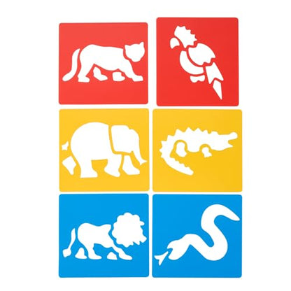 Washable Plastic Jungle Stencils - Set of 6 - style: Jungle 6PK