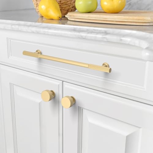 Asidrama 10 Pack 10 inch Brushed Gold Kitchen Cabinet Handles - color: Brushed Gold, size: 10" Hole Center