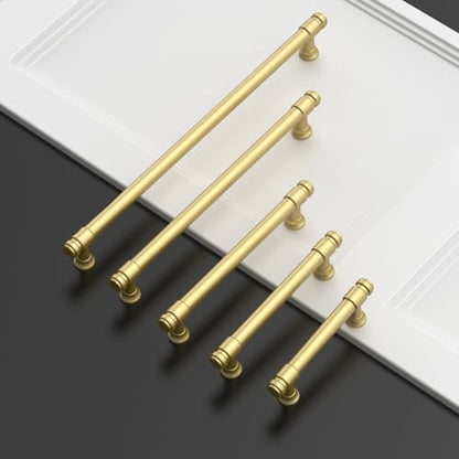 Asidrama 10 Pack 3 Inch Brushed Gold Kitchen Cabinet Handles - color: Brushed Gold, size: 3" Hole Center(76mm)