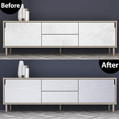 Yenhome 24"X393" White Wood Contact Paper for Countertops Wood Grain Contact Paper Peel and Stick Countertops Cover Wood White Contact Paper Self Adhesive Wood Wallpaper for Kitchen Cabinet Vinyl Wrap - size: 24" x 393"