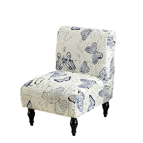 Eco-Ancheng Armless Chair Slipcover Removable Armless Accent Chairs Covers Washable Armless Slipper Chair Slipcover Printed Armless Chair Furniture Protector Covers for Living Dining Room Hotel - color: A1