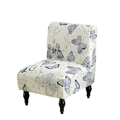 Eco-Ancheng Armless Chair Slipcover Removable Armless Accent Chairs Covers Washable Armless Slipper Chair Slipcover Printed Armless Chair Furniture Protector Covers for Living Dining Room Hotel - color: A1