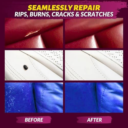 COCONIX Black Leather & Vinyl Repair Kit for Car Seats, Couches & Furniture