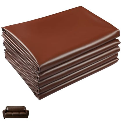 Picheng Vinyl Uholstery Faux Leather: 54" x 36" Soft Durable Marine Vinyl - color: Dark Brown, size: 1Yard（54"x36"）