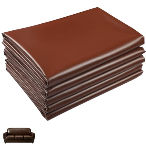 Picheng Vinyl Uholstery Faux Leather: 54" x 36" Soft Durable Marine Vinyl - color: Dark Brown, size: 1Yard（54"x36"）