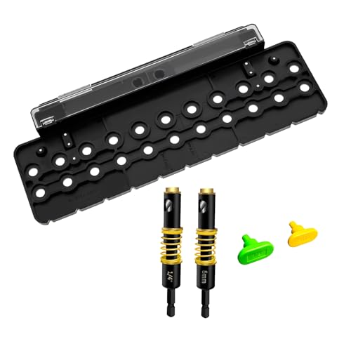 LICAEVEY Multifunctional Shelf Pin Jig, 2-in-1 Template for 1/4" & 5mm Holes with Drill Bit, Durable Cabinet Hardware Jig for Easy & Accurate Woodworking Projects