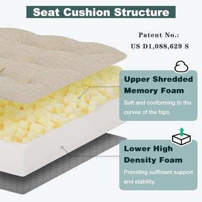baibu Memory Foam Recliner Cushion with Lumbar Pillow, 20 x 20 x 5 in,Beige - color: Beige (Recliner Chair), size: 20x20x5 Inch (Pack of 1)