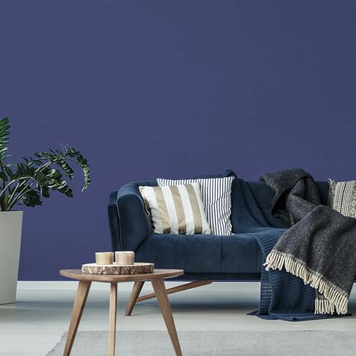 Blue Wallpaper Peel and Stick with Tools Removable Blue Matte Wall Paper - color: Blue, size: 17.7" x 118"